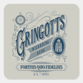 GRINGOTTS Wizarding Bank Vintage Graphic Square Sticker