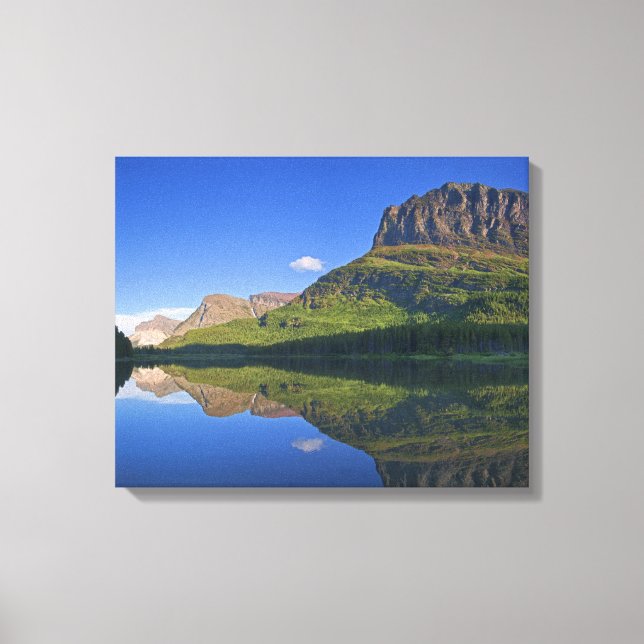 Grinnel Point and Allen Mountain reflect into Canvas Print (Front)