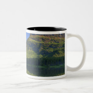 Grinnel Point and Allen Mountain reflect into Two-Tone Coffee Mug