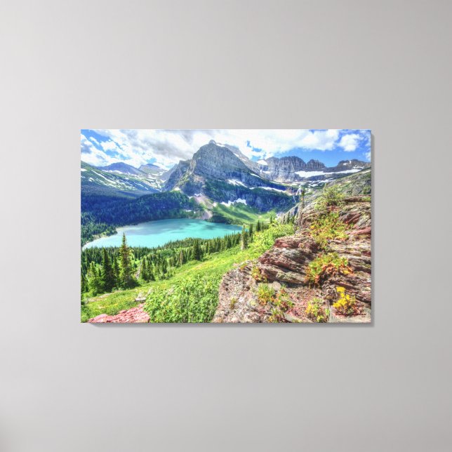 Grinnell Glacier Trail Vista Canvas Print (Front)