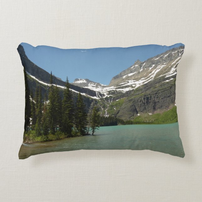 Grinnell Lake at Glacier National Park Accent Pillow (Front)