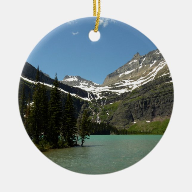 Grinnell Lake at Glacier National Park Ceramic Ornament (Front)