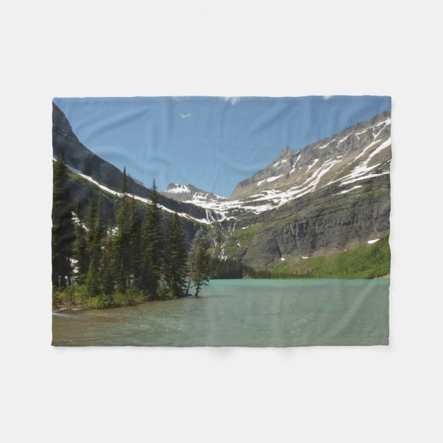 Grinnell Lake at Glacier National Park Fleece Blanket (Front (Horizontal))