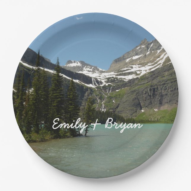 Grinnell Lake at Glacier National Park Paper Plate (Front)