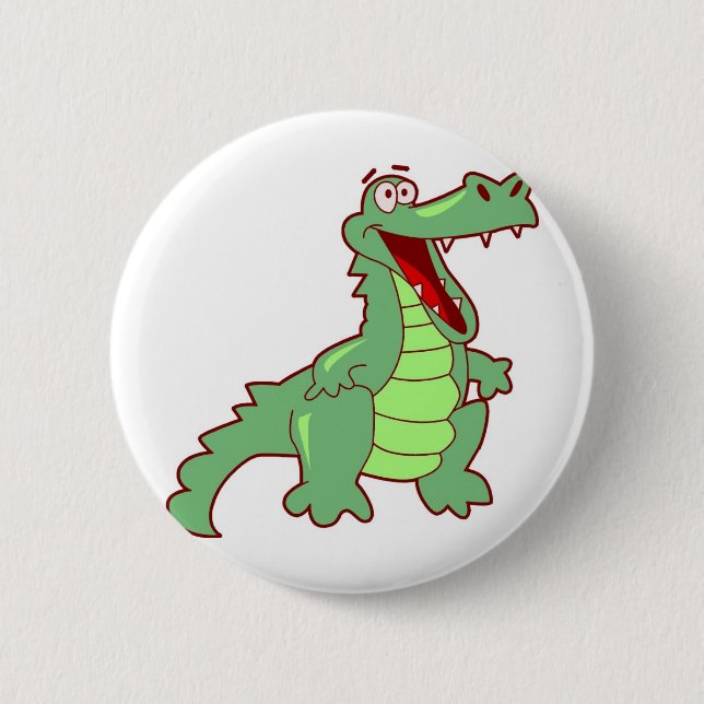 Grinning Alligator 2 Inch Round Button (Front)