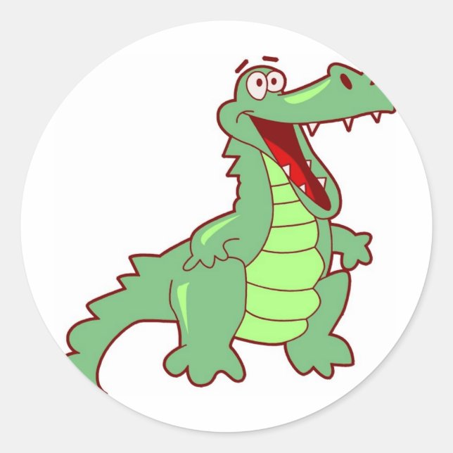 Grinning Alligator Classic Round Sticker (Front)