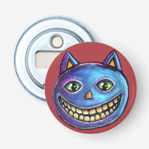 Grinning Blue Cat Vintage Halloweenies Bottle Opener