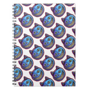 Grinning Blue Cat Vintage Halloweenies Notebook