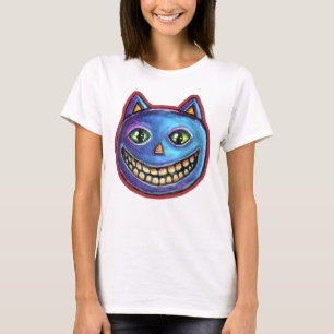 Grinning Blue Cat Vintage Halloweenies T-Shirt