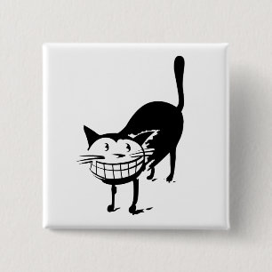 Grinning Cat 2 Inch Square Button