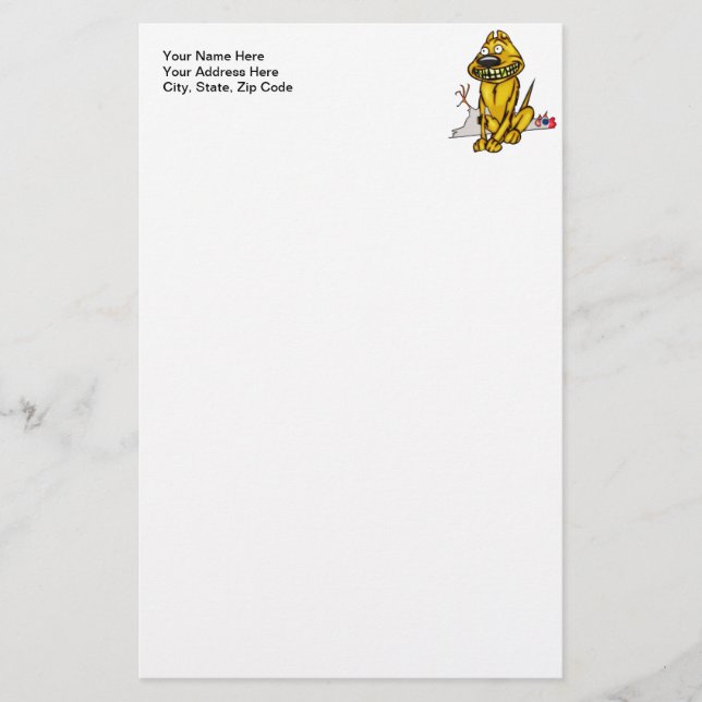 Grinning Dog and Dead Chicken Stationery (Front)