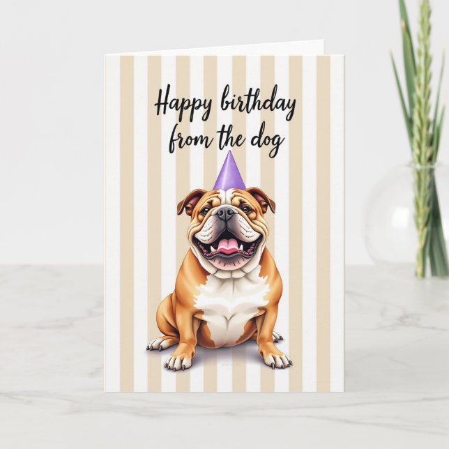 Grinning Dog Birthday Card (Front)