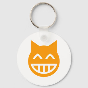 Grinning Emoji Cat Keychain