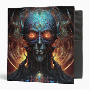 Grinning Evil Alien Man Sci-Fi Art Binder