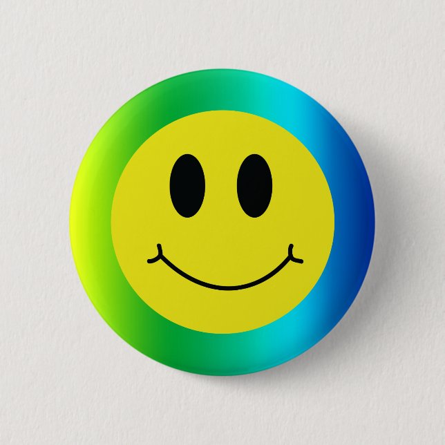 Grinning Face Classic Gradient Smile Emoji 2 Inch Round Button (Front)