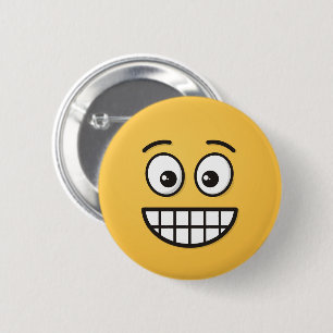 Grinning Face with Open Eyes 2 Inch Round Button