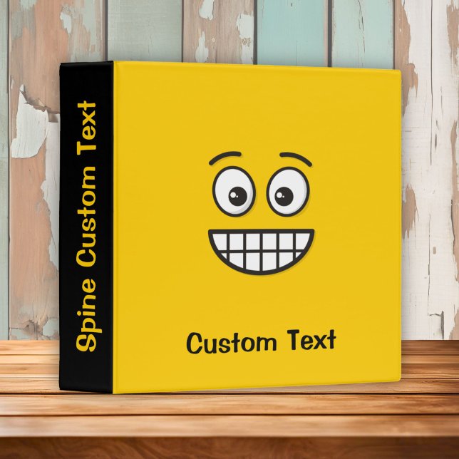 Grinning Face with Open Eyes 3 Ring Binder (Creator Uploaded)