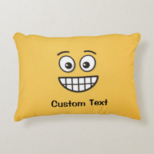 Grinning Face with Open Eyes Accent Pillow