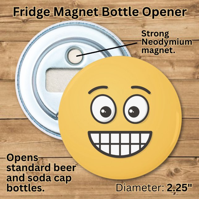 Grinning Face with Open Eyes Bottle Opener (Creator Uploaded)