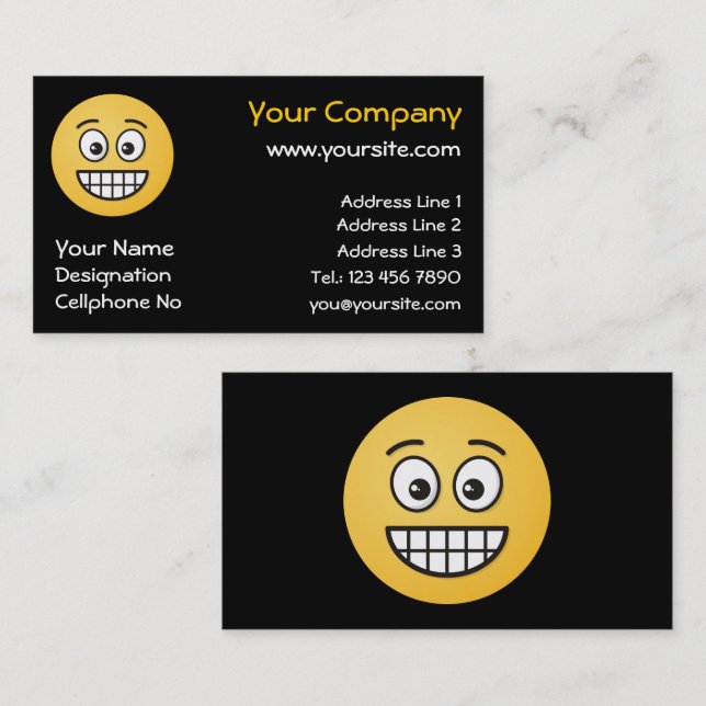 Grinning Face with Open Eyes Business Card (Front/Back)