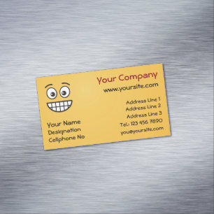 Grinning Face with Open Eyes Business Card Magnet