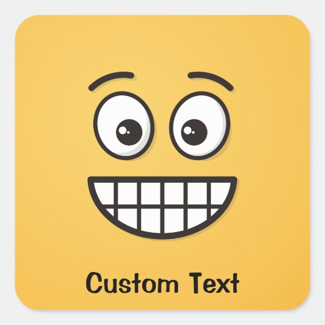 Grinning Face with Open Eyes Classic Round Sticker (Front)
