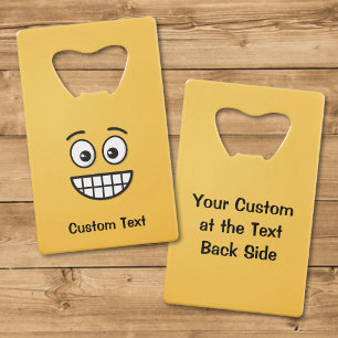 Grinning Face with Open Eyes Credit Card Bottle Opener