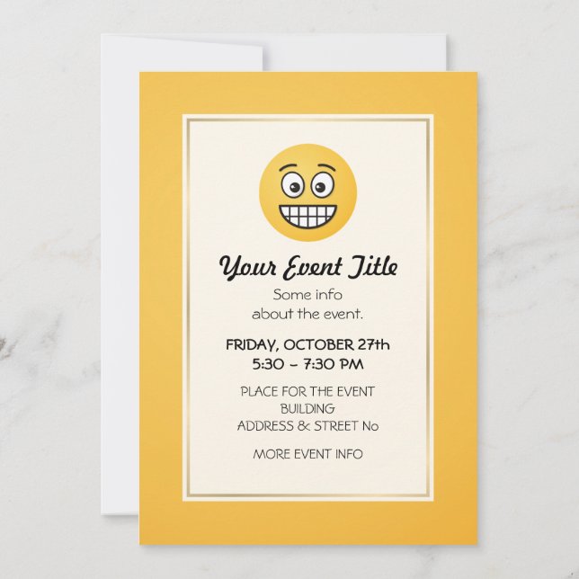 Grinning Face with Open Eyes Invitation (Back)