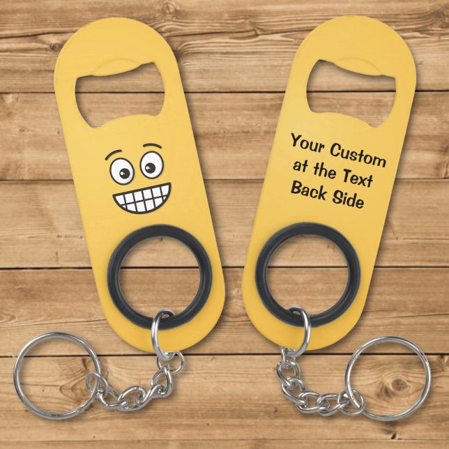 Grinning Face with Open Eyes Keychain Bottle Opener (Creator Uploaded)