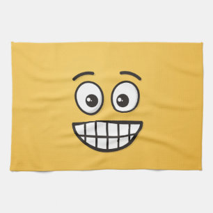 Grinning Face with Open Eyes Kitchen Towel