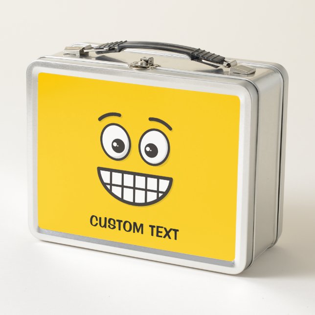 Grinning Face with Open Eyes Metal Lunch Box (Front)