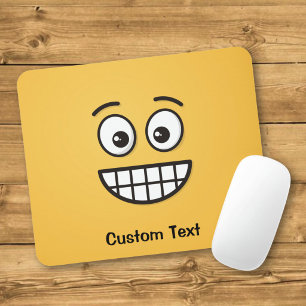 Grinning Face with Open Eyes Mouse Pad