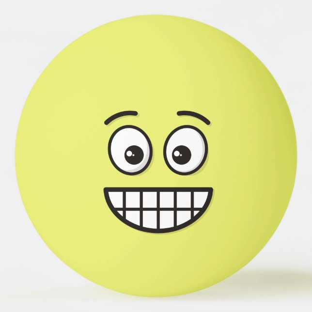 Grinning Face with Open Eyes Ping Pong Ball (Front)