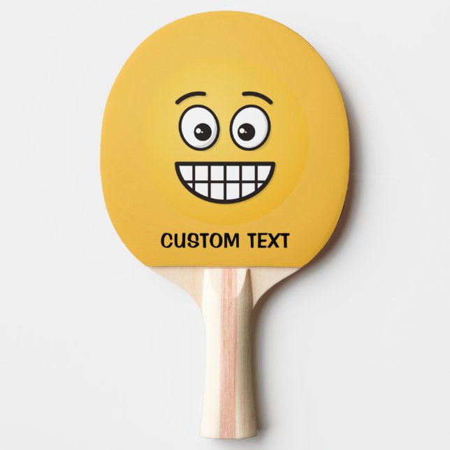 Grinning Face with Open Eyes Ping Pong Paddle (Front)