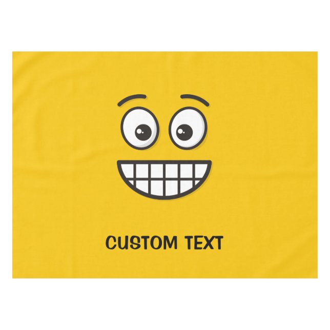 Grinning Face with Open Eyes Tablecloth (Front (Horizontal))