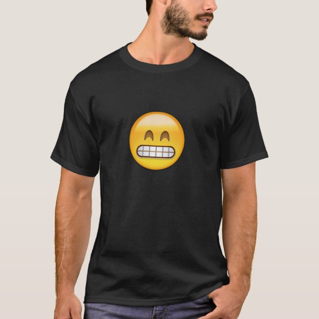 Grinning Face With Smiling Eyes Emoji T-Shirt (Front)