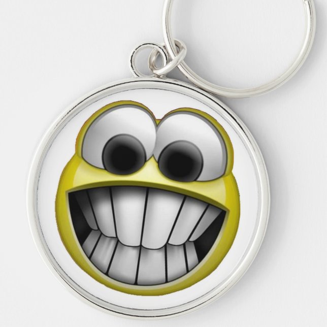 Grinning Happy Face Keychain (Front)