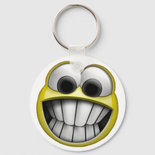 Grinning Happy Face Keychain