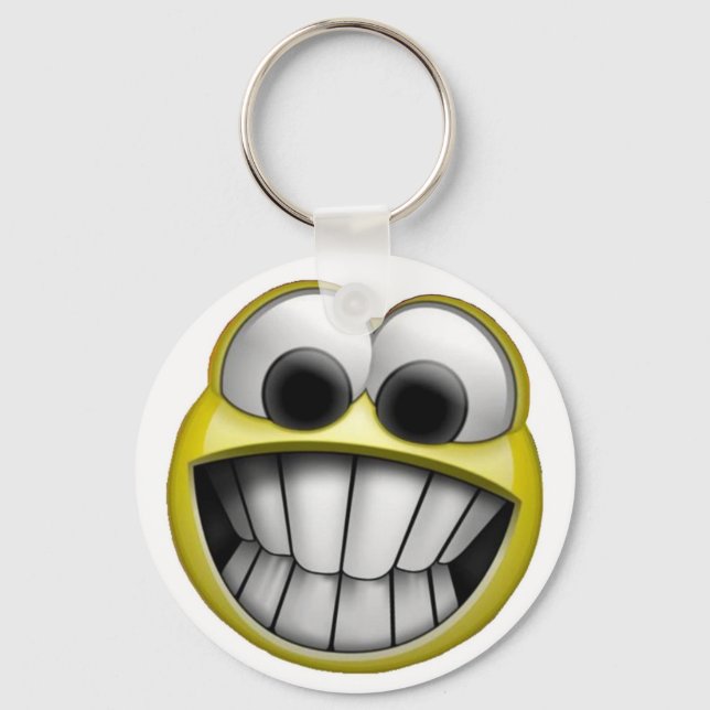 Grinning Happy Face Keychain (Front)