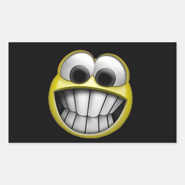 Grinning Happy Face Sticker (Front)