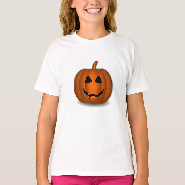 Grinning Jack o' Lantern Kids Ringer T-Shirt (Front)