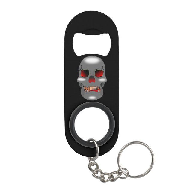 Grinning Skull Bottle Opener Keychain Bottle Opener (Back)