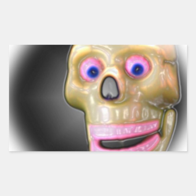 Grinning Spooky Colour Skull Halloween Sticker (Front)