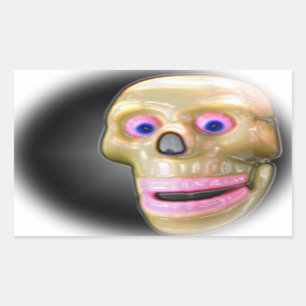 Grinning Spooky Colour Skull Halloween Sticker
