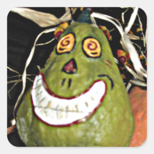 Grinning Squash Square Sticker