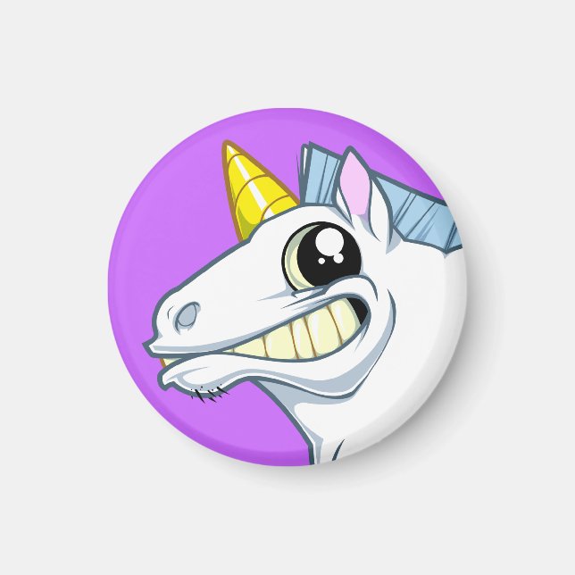 Grinning Unicorn Magnet (Front)