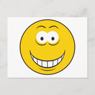Grinning Yellow Face Postcard