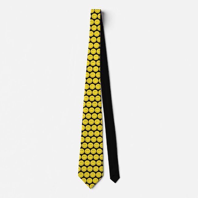 Grinning Yellow Face Smile Tie (Front)