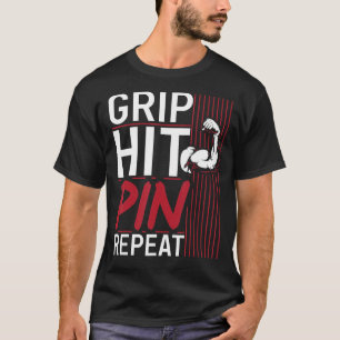 Grip Hit Pin Repeat - Vintage Arm Wrestling Men_3 T-Shirt