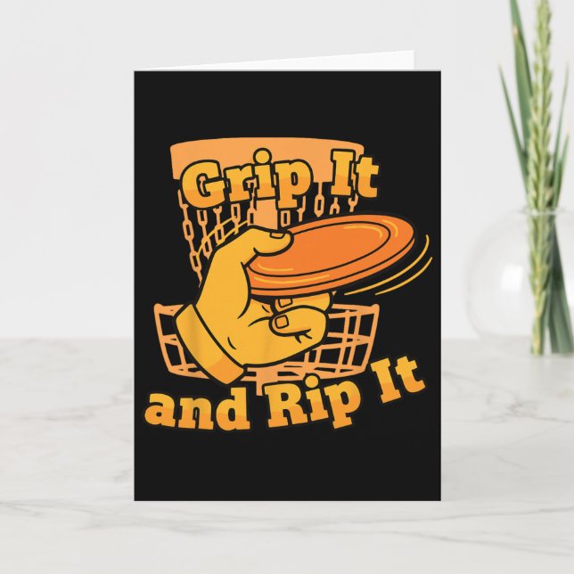 Grip It And Rip It Funny Disc Golf Frisbee  Card (Front)